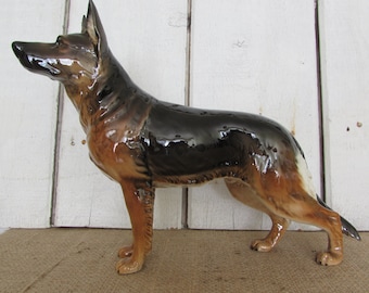 Rare Goebel Dog, Goebel Handsigned  German Shepherd Figurine, Goebel Figurine, Large Dog Figurine, German Shepherd Figurine
