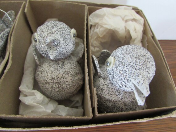 Vintage Glitter Chick Ornaments - Box of 6 - Made in Japan - Etsy