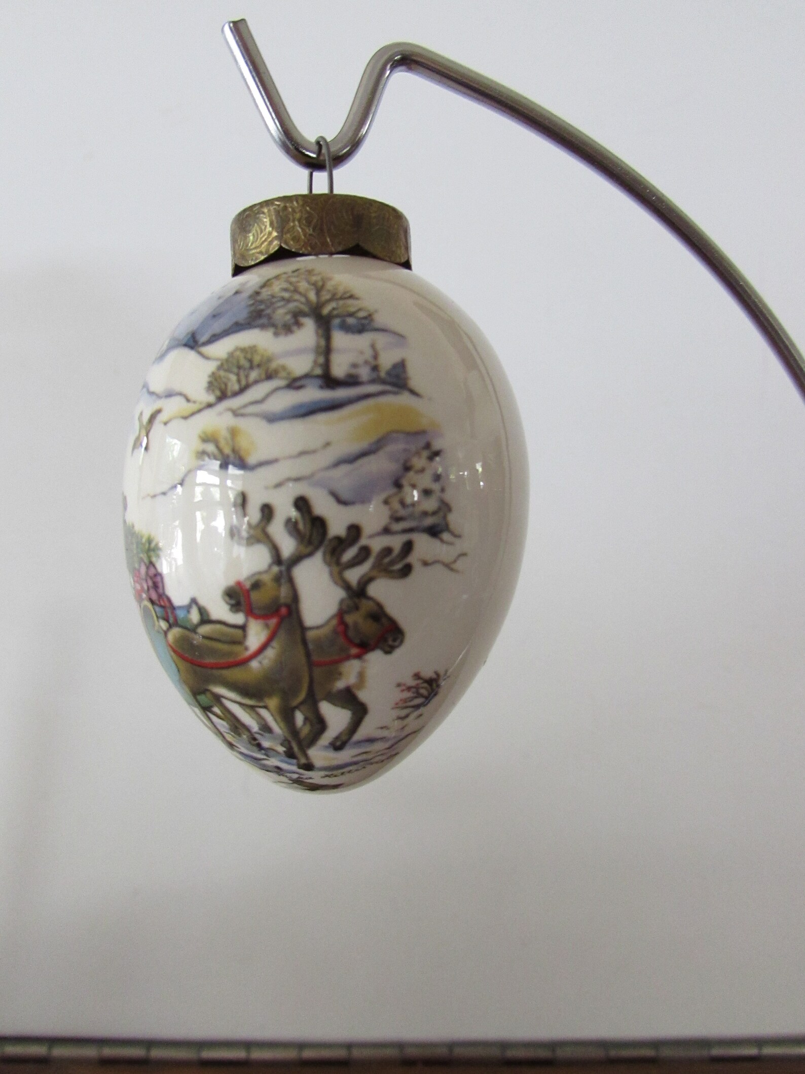 Christmas Egg Vintage Christmas Egg Ornament Hand Painted Etsy