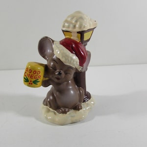 Josef Originals, Josef Originals Good Cheer Xmas Mouse, Vintage Josef Originals Mouse, Christmas Mouse