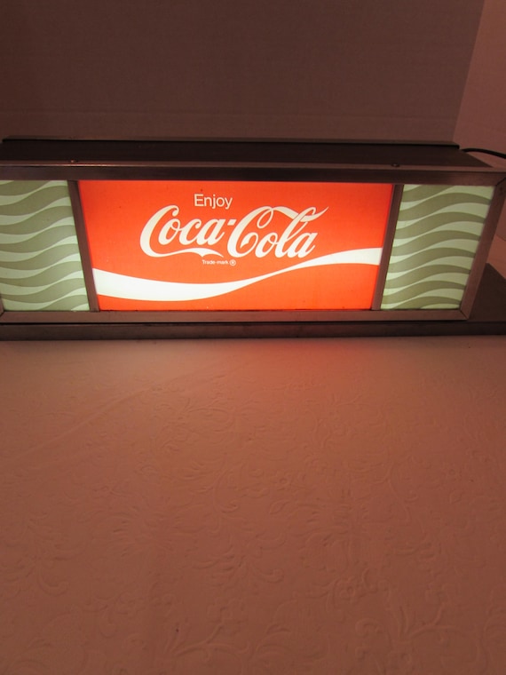 Vintage 1980s Coca Cola Light up Restaurant Sign: Man Cave Decor