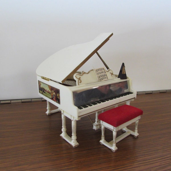 Petite Princess, Vintage Petite Princess Grand Piano, Bench, Petite Princess Grand Piano, Bench, Sheet Music and Metronome, Dollhouse