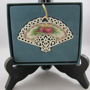 Ornament, Ornaments, Lenox Victorian Lace Fan Ornament, Lenox Lace Fan Ornament 1994, Holiday Decor