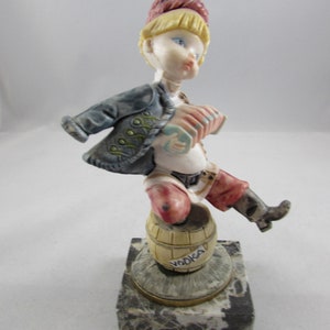 Fontanini Dancing Boy Figurine: Simonetti Depose Italy, Marble Base