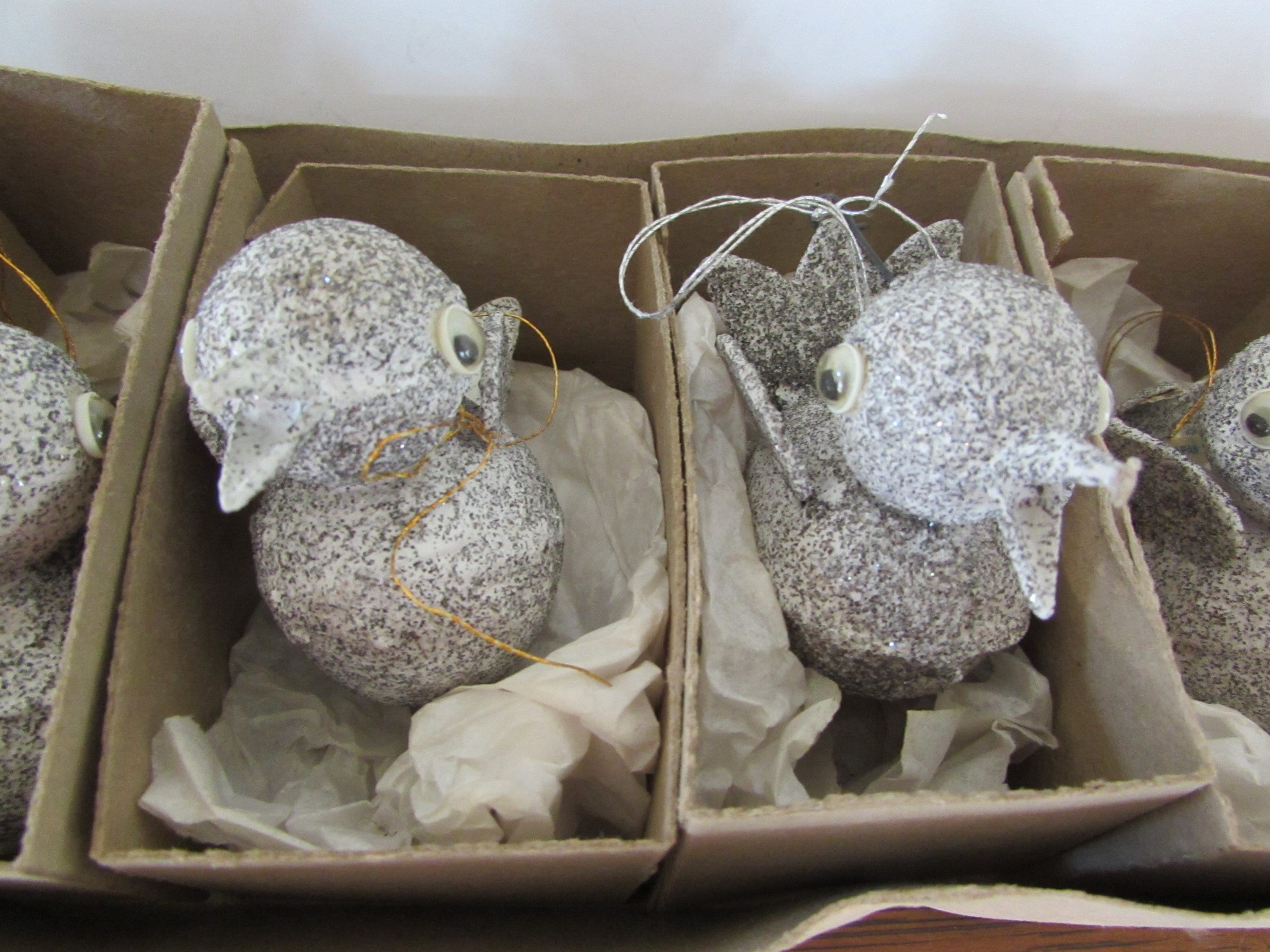 Vintage Glitter Chick Ornaments - Box of 6 - Made in Japan - Etsy