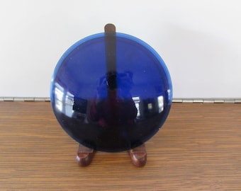 Vintage Kopp Cobalt Blue Glass Signal Lens (4 3/4")