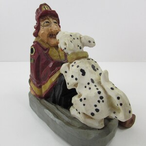 David Frykman Figurine, 1999 The Firefighter Figurine David Frykman, Firefighter with Dog Figurine David Frykman, 1999 Firefighter Figurine