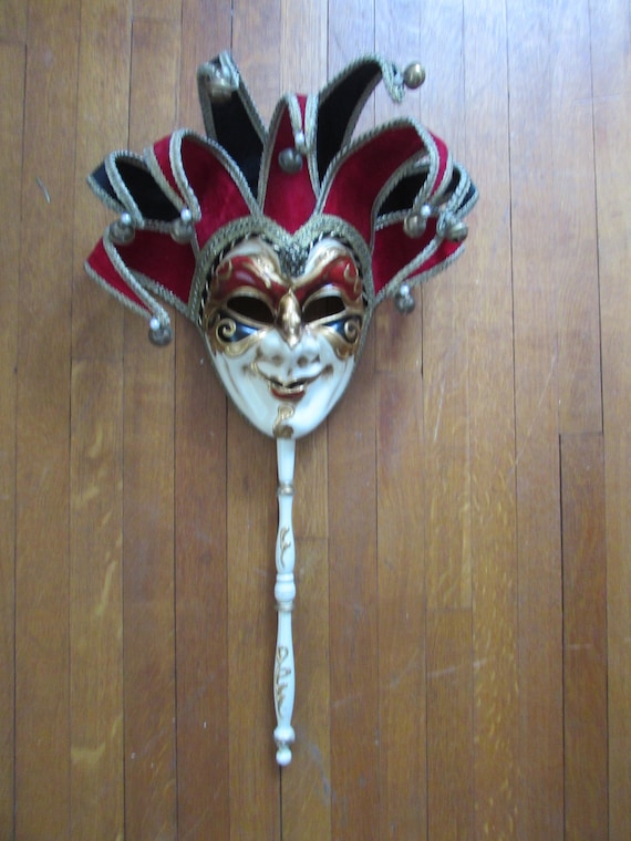 Carnival Mask, Vintage Hand Held Venezia Carnival 