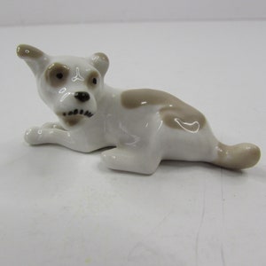 Vintage Lomonosov Porcelain Resting Dog Figurine - USSR