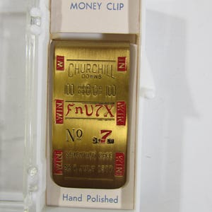 Money Clip, RARE Money Clip, Collectible Churchill Downs Brass Money Clip July 7, 1977, Horse Racing Money Clip