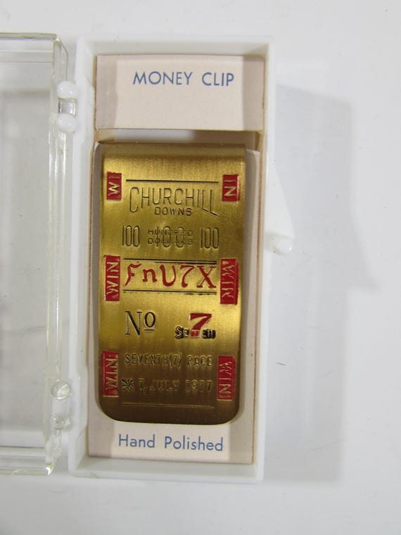 Collectible Churchill Downs Brass Money Clip - Horse Racing Memorabilia