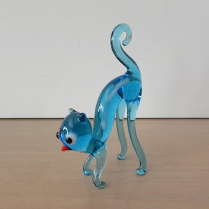 Murano Glass Cat, Vintage Murano Glass Cat, RARE Murano Glass Cat, Blue Murano Glass Cat, Murano Glass