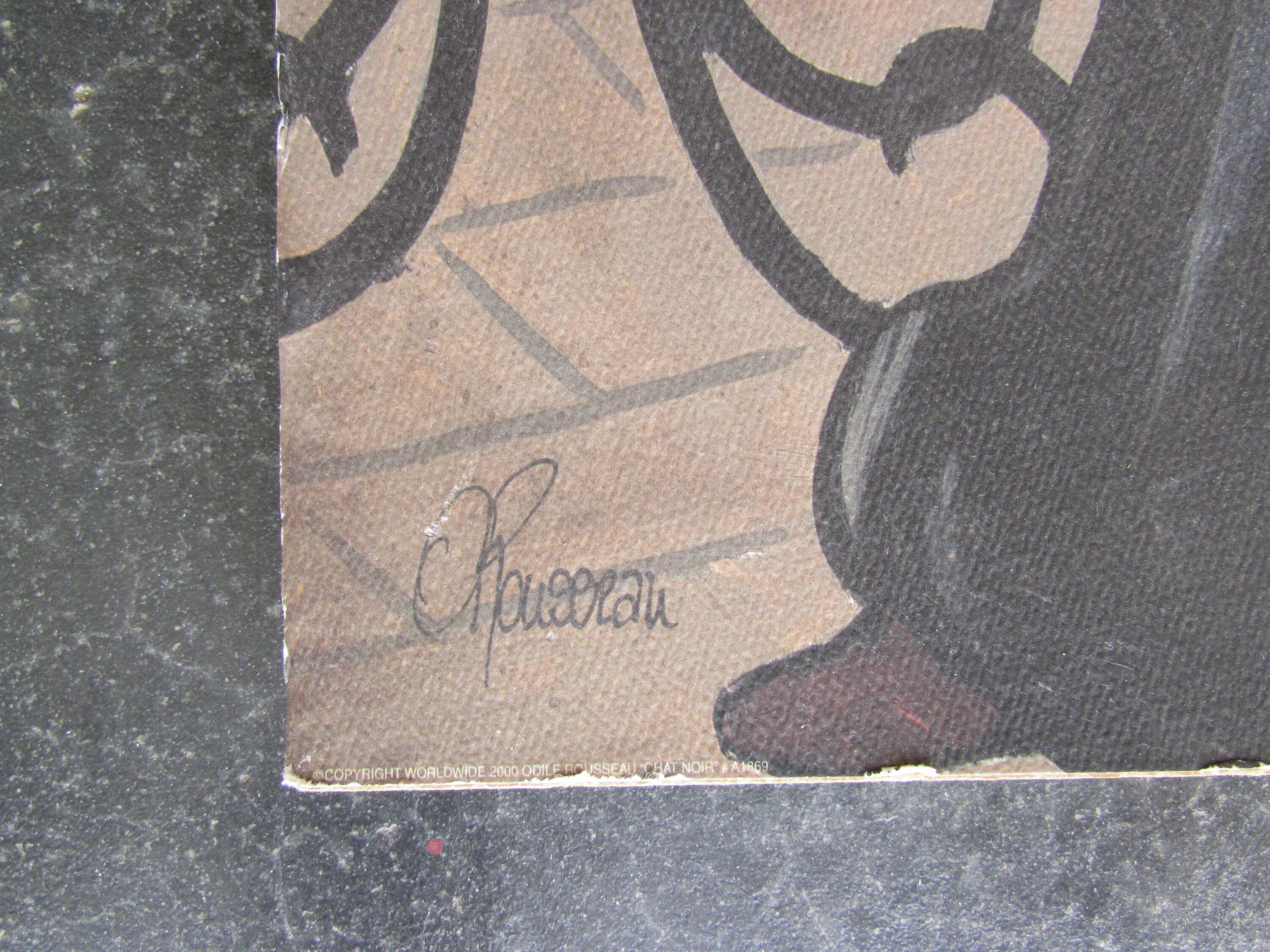 Rare Chat Noir Vin Blanc Art Print - O Rousseau - French