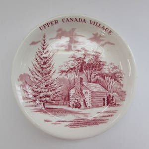 Canada Transferware,Red Transferware Upper Canada Village Cabinet Plate,Vintage Upper Canada Village Red Transferware,Red Transferware Plate