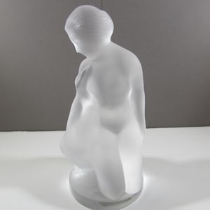Sculptures, Figurines, Lalique Figurine, Vintage Lalique Leda and the Swan Figurine, Frosted Vintage Lalique Leda and the Swan Figurine