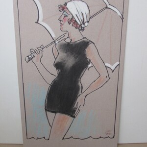 Original Art, Vintage Original Jim Howard Art, Jim Howard Fashion Artist, Jim Howard, Chalk Art Jim Howard, Art