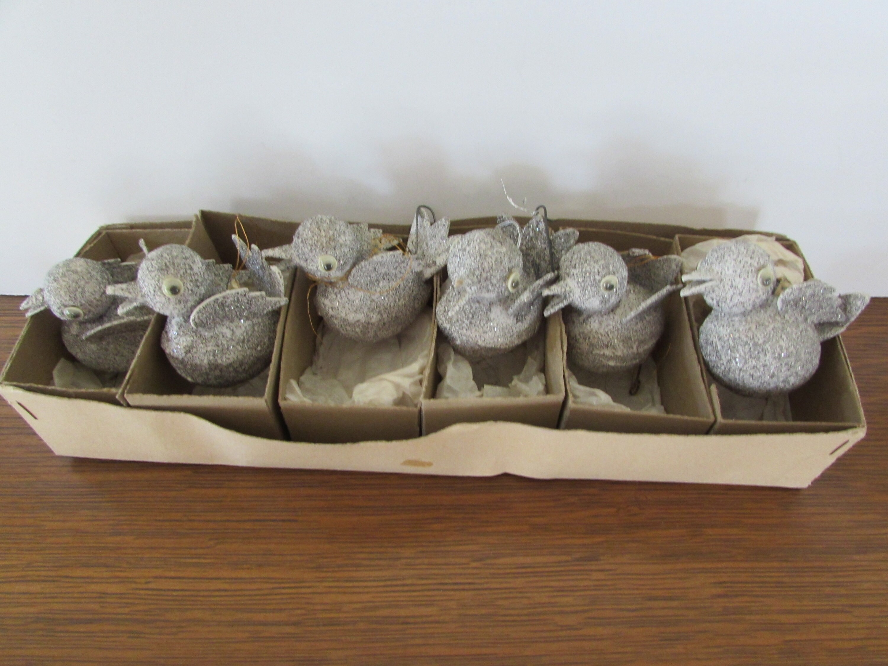 Vintage Glitter Chick Ornaments - Box of 6 - Made in Japan - Etsy
