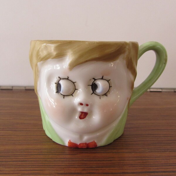 Nippon Kewpie Mug, Antique Nippon Kewpie Mug, Antique Nippon Mug, Antique Children Mug by Nippon, Nippon, Antique Nippon