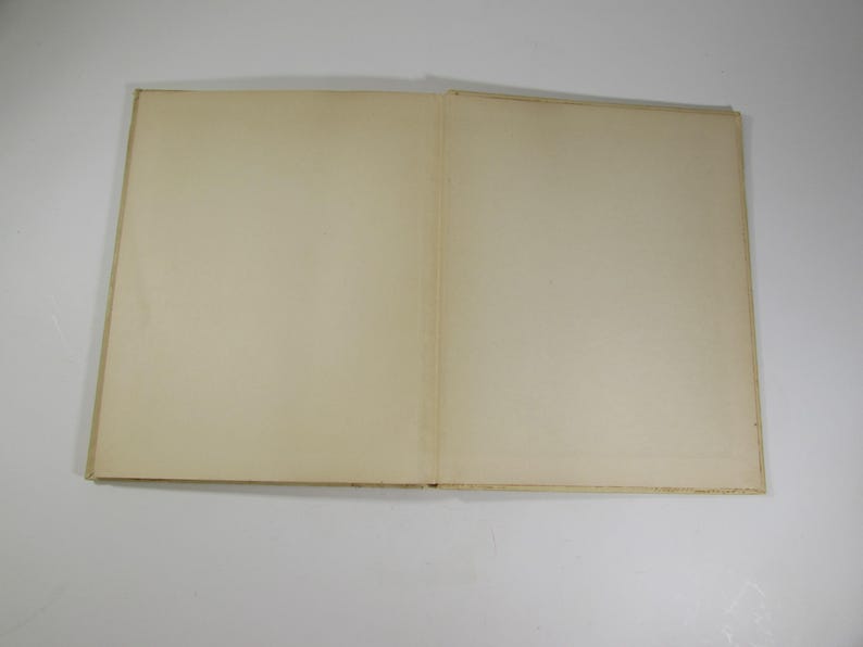 May include: A blank, off-white book with a cream-colored spine. The book is closed and lying flat on a white surface.