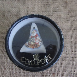 Coalport Miniature, Santa Christmas Sack Ornament in Box,Coalport Holiday Item, Coalport Ornament, Coalport Vintage Ornament, Coalport Items