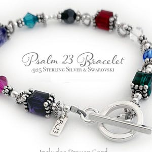 Psalm 23 Bracelet™ Sterling Silver | Christian Jewelry Gift | Bible Verse Prayer Bracelet | Crystal Scripture Jewelry | Psalm Gift