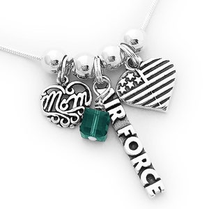 Personalized Air Force Necklace for Moms, Daughters, and Grandmas | Military Jewelry for Proud Families | Custom Engraved Gift