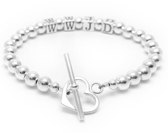 What Would Jesus Do, WWJD Sterling Silver Bracelet, W.W.J.D Jewelry, First Communion Bracelets, Confirmation, WWJD Bracelets or Necklaces