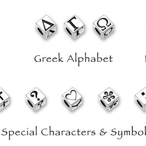 Yiddish blocks, Hebrew Alefbet Blocks and Charms: Alef Aleph, Ayin, Bet. Chet, Dulet, Final Kaf, Final Mem, Final Nun, Final Pey, Final Teade, Gimmel, Hey, Hay, Kuf, Cuf, Lumen, Mem, Nun, Pey, Qof, Resh, Shin, Sumech, Tet, Tuv, Tzade, Vuv, Yud, Zayin