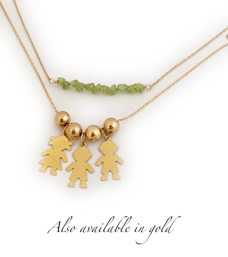 Boy and Girl Charm Necklace With Birthstone Option .925 Etsy