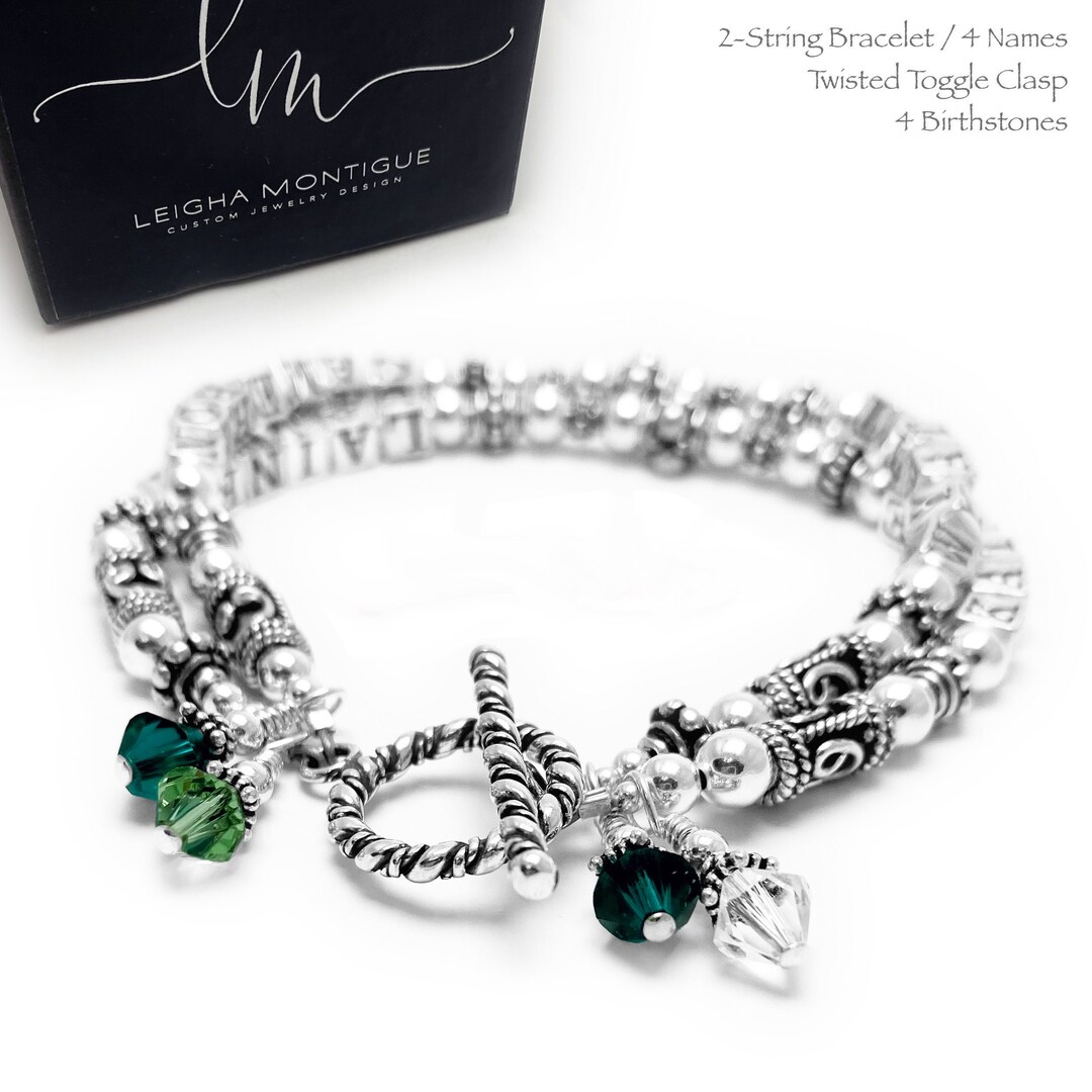 Sterling Silver Name Bracelets Monogram or Initial Bracelets Etsy