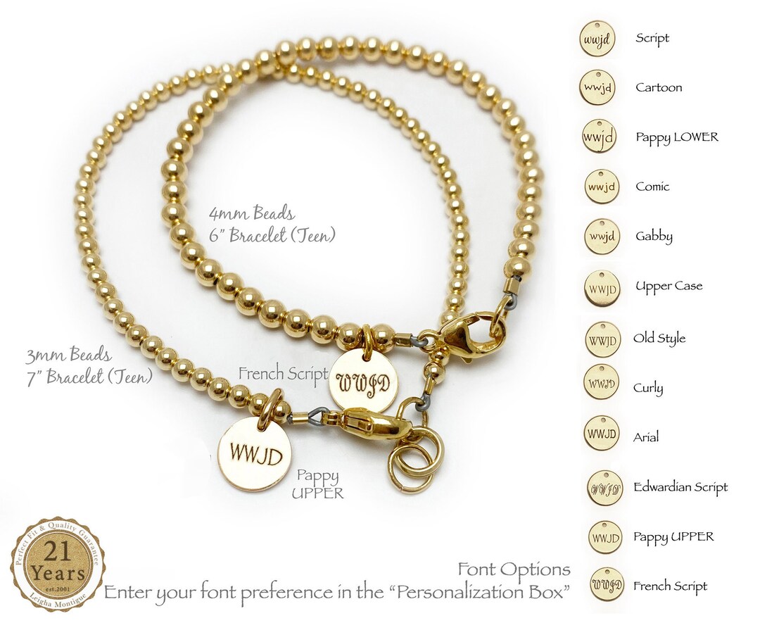 Gold What Would Jesus Do WWJD Gold Bracelet, W.W.J.D Bracelets