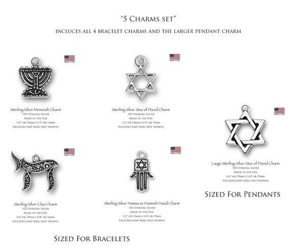 Star of David Charm Pendant Sterling Silver, Made in the USA Star of David Charm Pendant Sterling Silver, Made in the USA