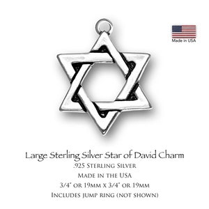 Star of David Charms and Pendants: Embrace Your Faith, .925 Sterling Silver, Made in the USA