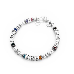 I HOPE YOU DANCE Bracelet .925 Sterling Silver & Birthstone Crystals