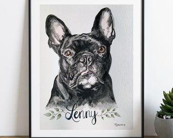 Personalized Watercolor Pet Portraits (Hand Painted)
