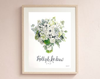 Wedding Bouquet Watercolor Painting