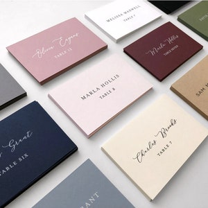 Flat Printed Place Cards - Colored Wedding Escort Cards, Place Cards for Reception Tables, Wedding Name Cards, Cards for Holders, Printed