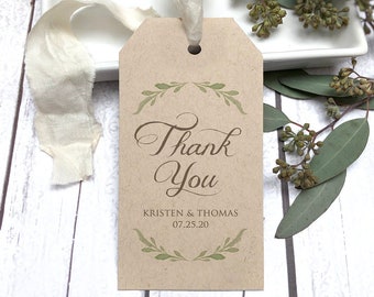 Rustic Thank You Tags, Printed Thank You Tags, Hanging Thank You Tags, Greenery Favor Tags, Custom Tags, Gift Tags, Hotel Bag Tag