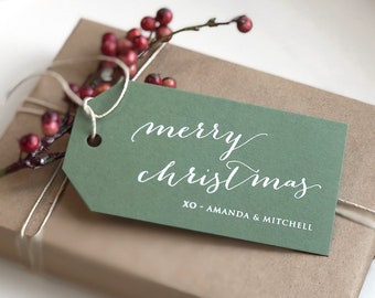 Christmas Personalized Gift Tags Wine Gift Tags Holiday Party Favor Tags Christmas Tags Gift Favor Tags Tags for Gifts White Ink