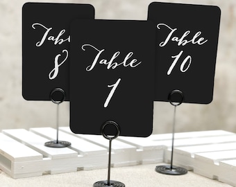 Black Table Numbers, Printed 5x7 Black and White Table Numbers, Black Table Numbers, Double Sided Table Numbers, Holders Not Included