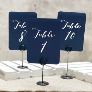 Wedding Table Numbers Printed 5x7 Table Numbers Simple Table Numbers Double Side Printed Table Numbers White Ink image 1
