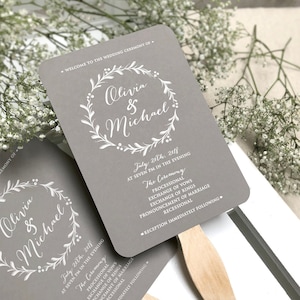 Green Wedding Program Fans Wooden Sticks Included Green Etsy