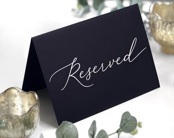Printed Reserved Table Card, Reserved Seating Table Sign, Modern Minimalist Reserved Signs, Wedding Table Top Cards, Print and Folded