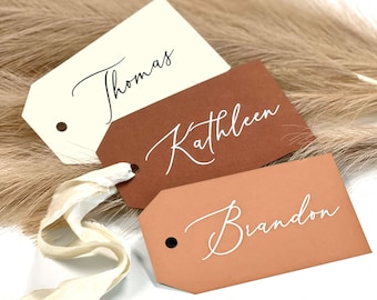 Bridesmaid Gift Tags, Personalized Terracotta, Cinnamon Name Tags, Printed Personalized Bridesmaid Gift Tags, Printed Gift Tag, Fall Wedding