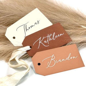 Bridesmaid Gift Tags, Personalized Terracotta, Cinnamon Name Tags, Printed Personalized Bridesmaid Gift Tags, Printed Gift Tag, Fall Wedding