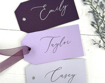 Purple Bridesmaid Gift Tags, Personalized Name Tags, Printed Personalized Bridesmaid Gift Tags, Printed Gift Tag