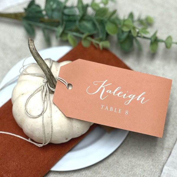 Fall Wedding Place Card Tags, Personalized Gift Tags, Name Cards for Pumpkins, Place Cards, Tags for Bud Vases, Napkin Ring Name Tags