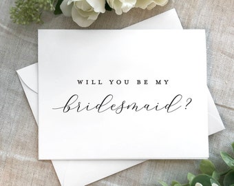 Will You Be My Bridesmaid Card, Bridesmaid Proposal Card, Classy and Simple Bridesmaid Proposal Greeting Card