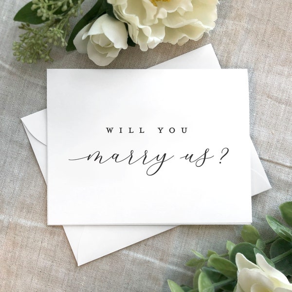 Will You Marry Us Card, Officiant Proposal Card, Classy and Simple Officiant Proposal Card