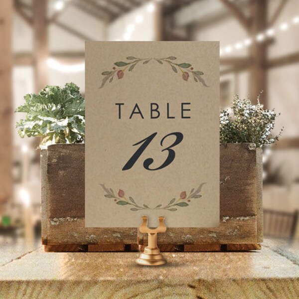Kraft Table Numbers Etsy